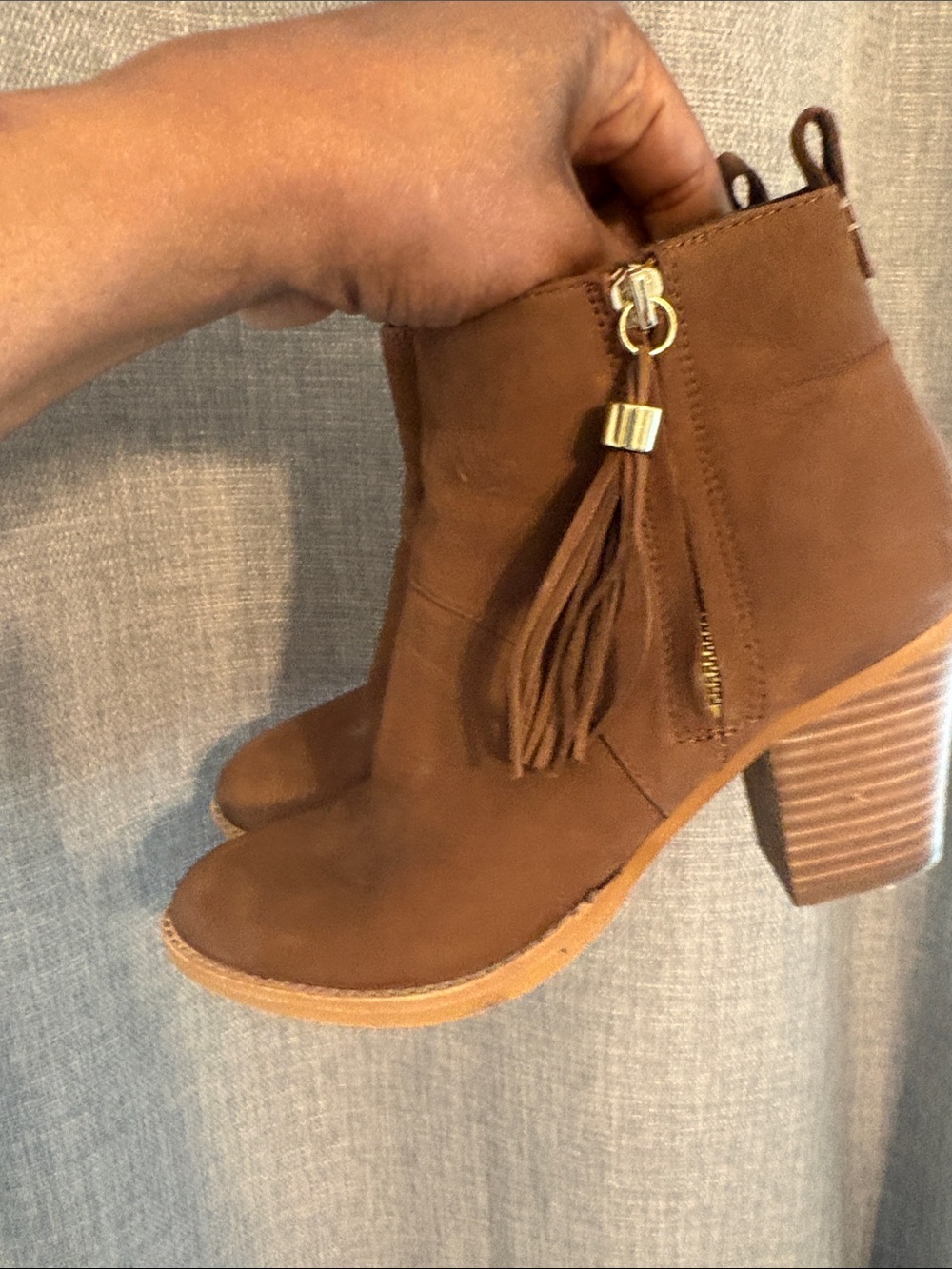 Steve Madden Brown Suede Tassel Ankle Booties